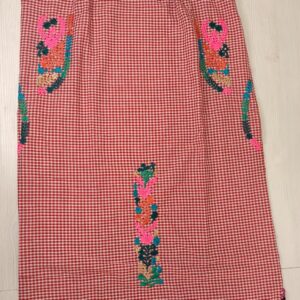 Vestido mexicano largo vichy