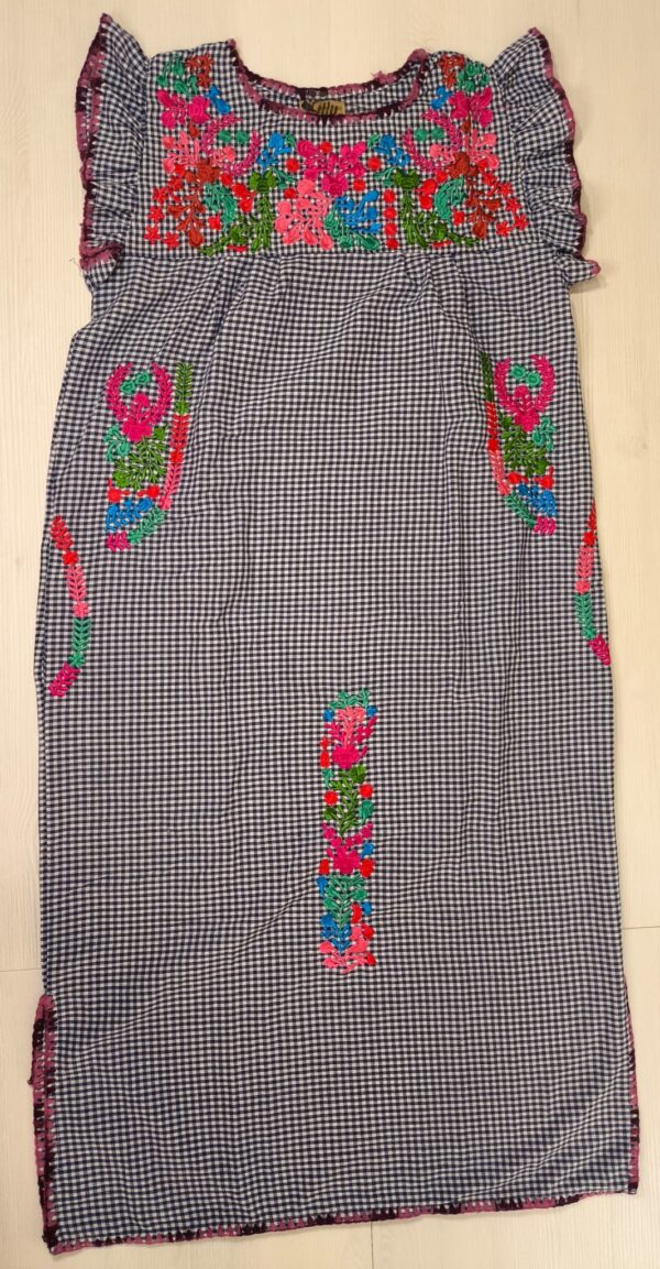 Vestido mexicano largo vichy