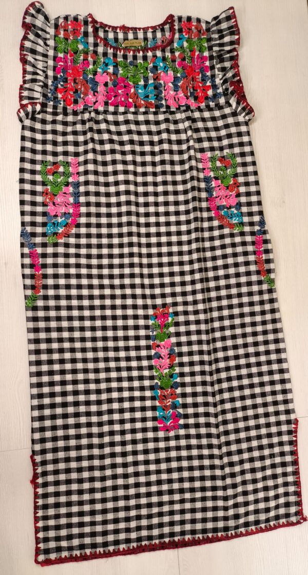 Vestido mexicano largo vichy